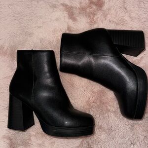 Black Faux Leather Shoes